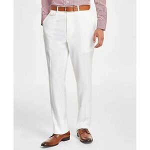 Tayion Collection Mens Off White Classic Fit Suit Pant 42W 30L